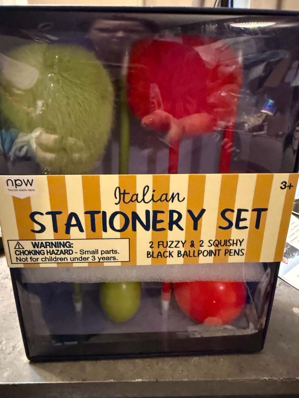 NPW Italian Stationery Set 4-Pack Fuzzy and Squishy Ballpoint Pens